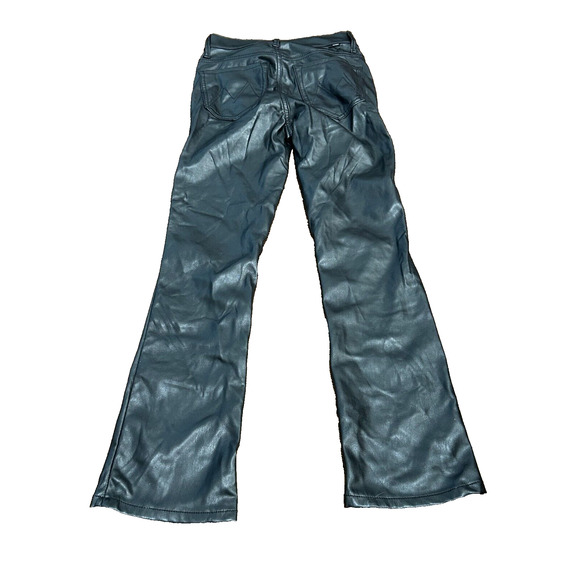 Mother Women's Mid Rise Faux Leather The Insider Ankle Jeans in Black Size 23 - Picture 3 of 14